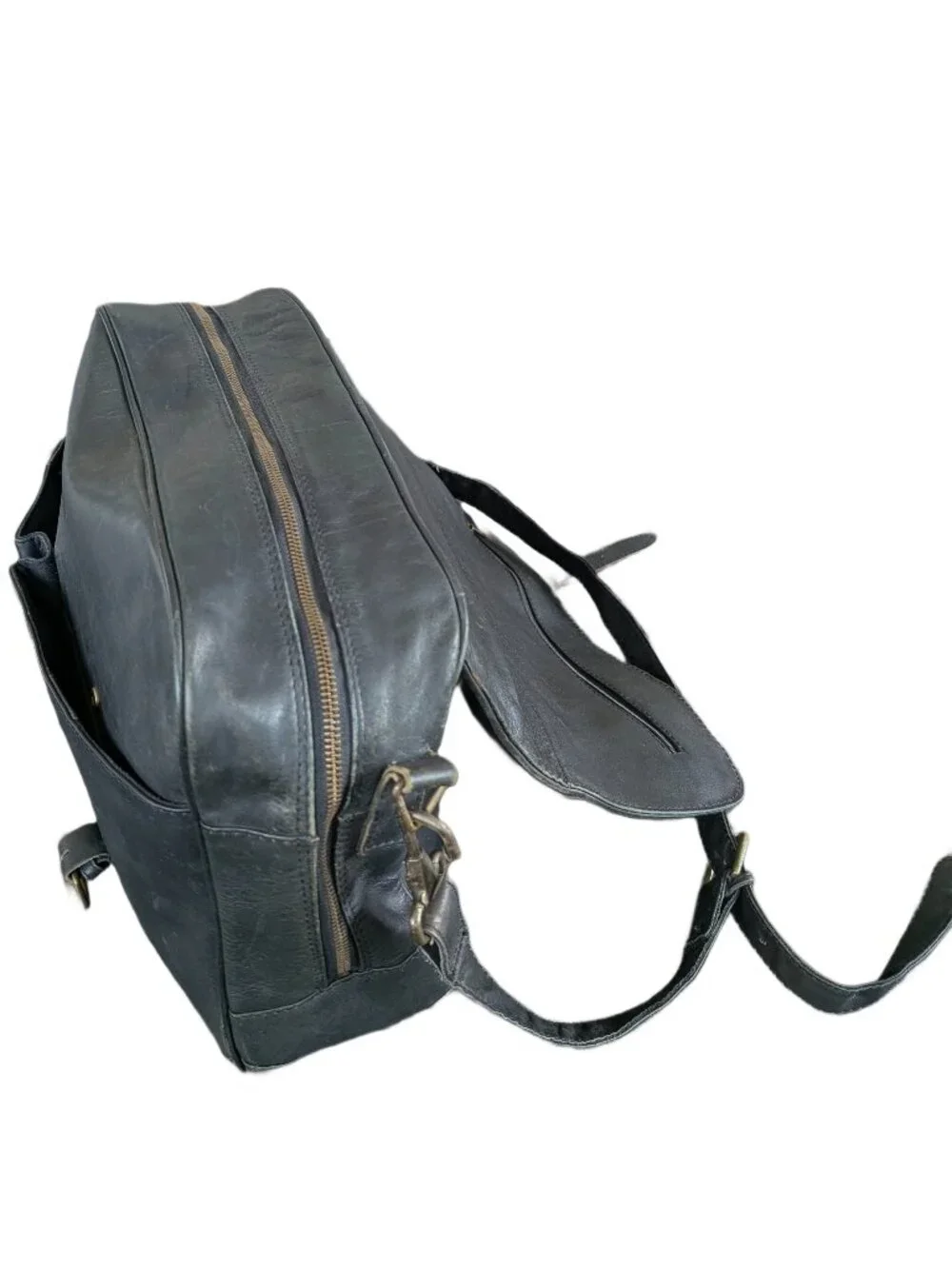 Ellington Black Leather Shoulder Bag/Briefcase - Portland OR adjustable strap